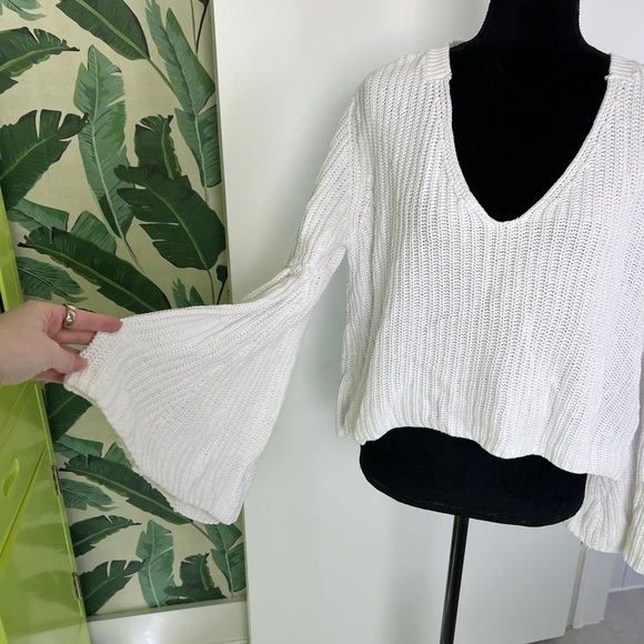 Free People Sweaters Free People Damsel Bell Flare Sleeve Knit Sweater M - Picture 10 of 13